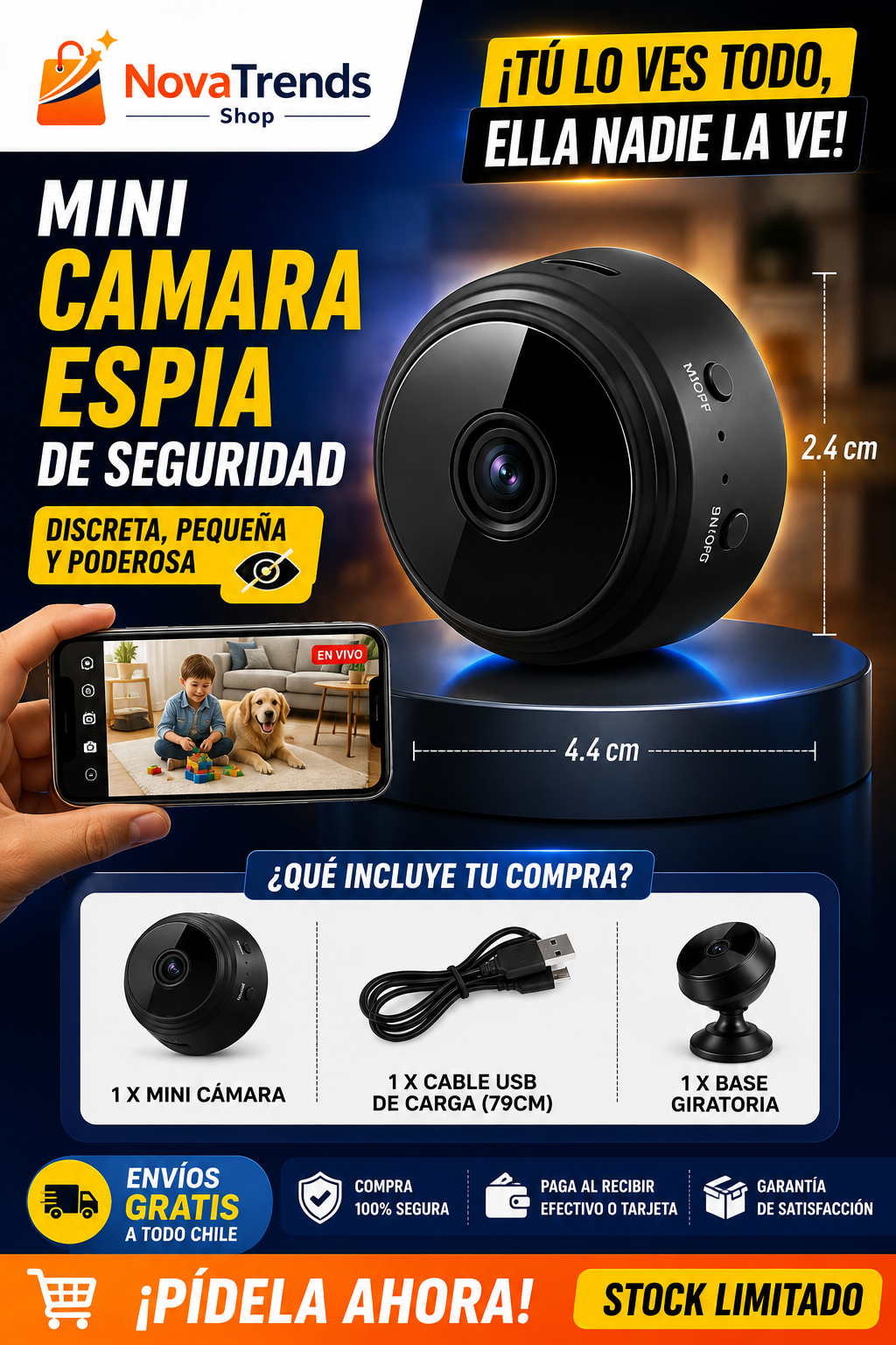 Mini Cámara Espía de Seguridad