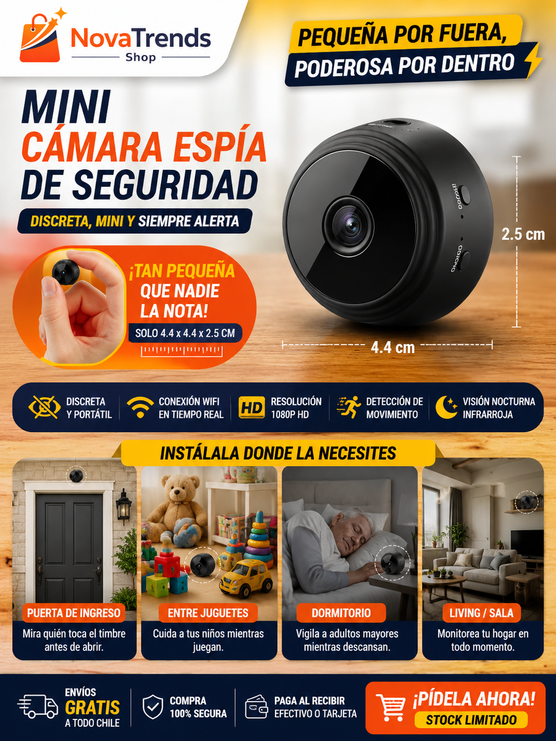 Mini Cámara Espía de Seguridad