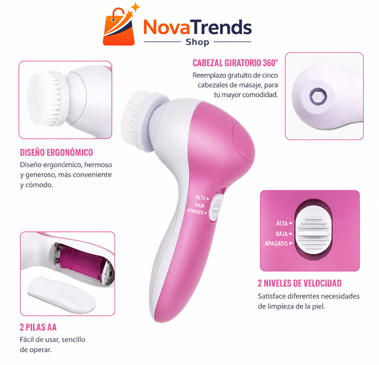 Limpiador Facial Exfoliante Masajeador