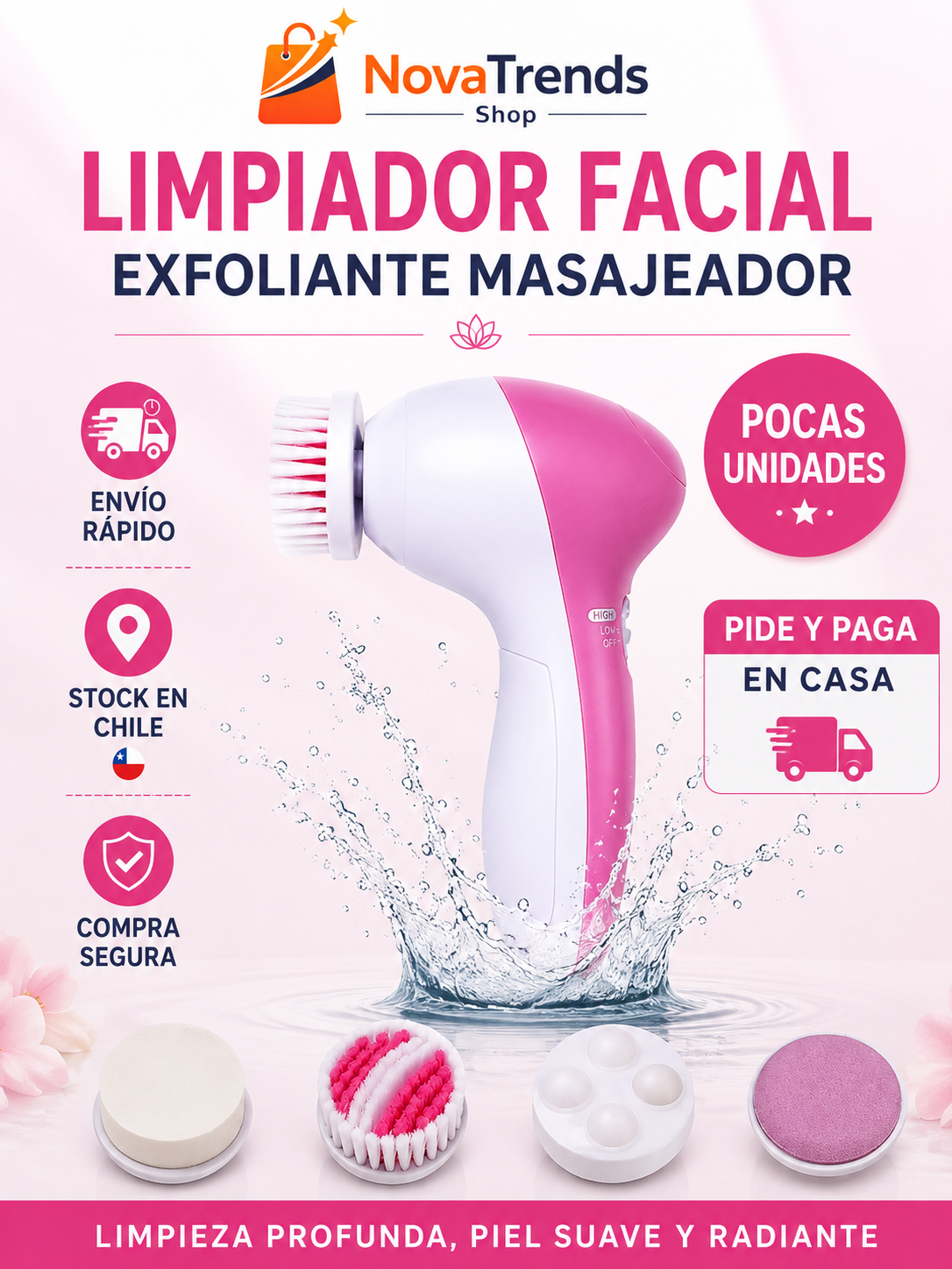 Limpiador Facial Exfoliante Masajeador