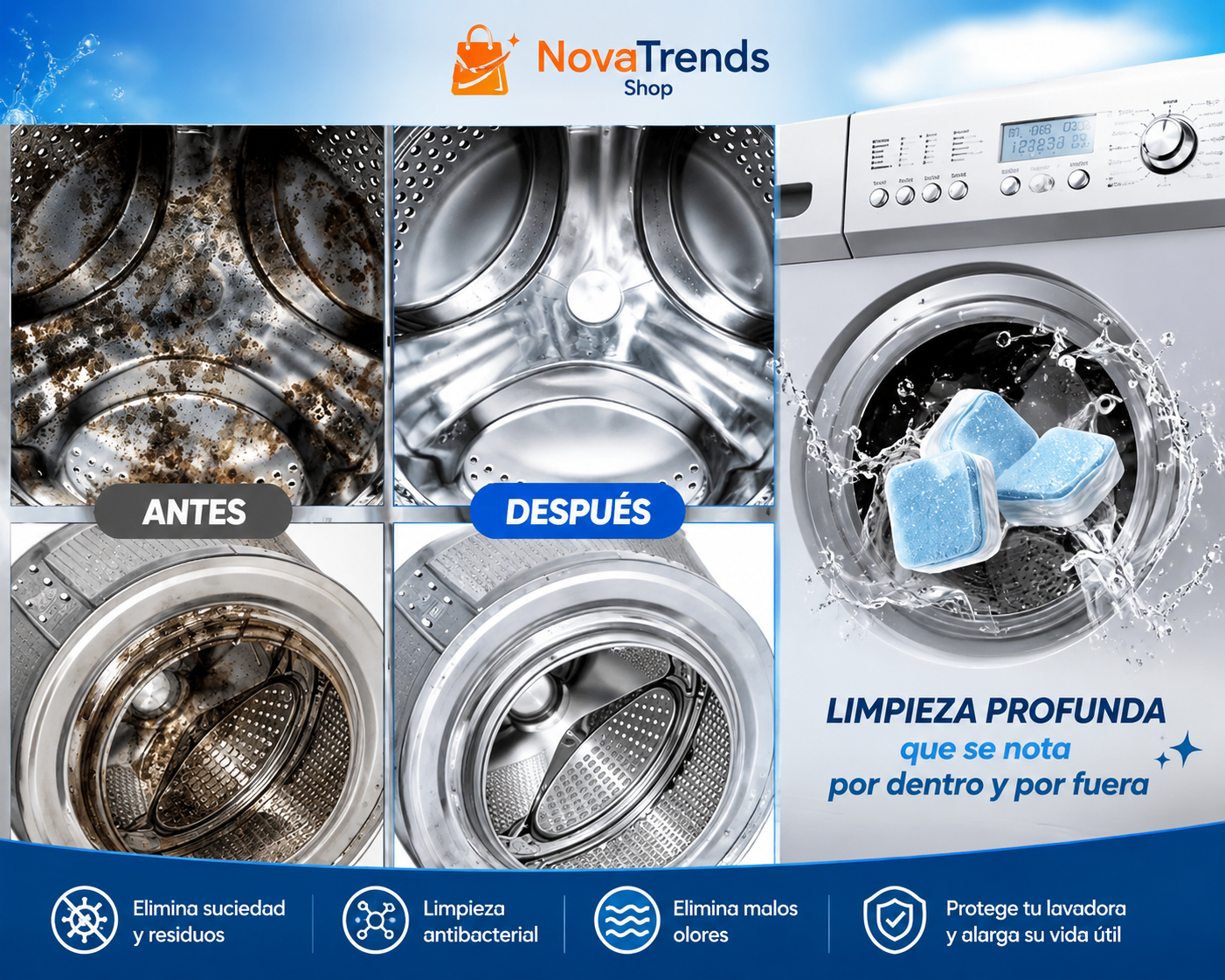 Washing Machine Cleaner 🫧 Pastillas Limpiadoras Lavadoras