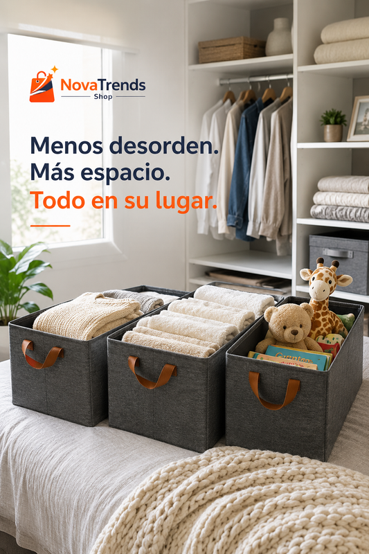 Canastas Organizadoras Plegables con Asas Pack de 3 o Pack de 6