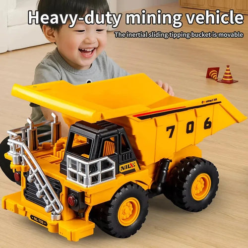 1 unidad de coche de juguete de inercia para niños, modelo de coche de ingeniería de minería de simulación, juegos creativos, coche de fricción, coche de minería, regalo para niños.
