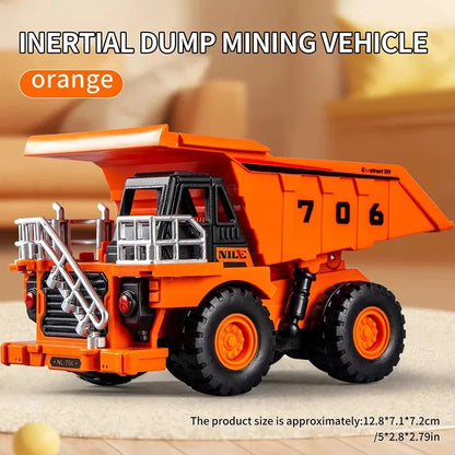 1 unidad de coche de juguete de inercia para niños, modelo de coche de ingeniería de minería de simulación, juegos creativos, coche de fricción, coche de minería, regalo para niños.