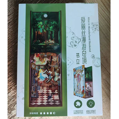 Sujetalibros de flor de cerezo, casas de muñecas japonesas, juguetes, estantería, bricolaje, rincón de libros de madera, Kits de inserción, regalos en miniatura, decoración del hogar