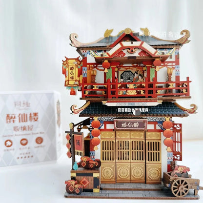 Sujetalibros de flor de cerezo, casas de muñecas japonesas, juguetes, estantería, bricolaje, rincón de libros de madera, Kits de inserción, regalos en miniatura, decoración del hogar
