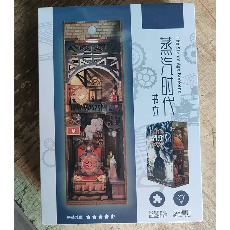 Sujetalibros de flor de cerezo, casas de muñecas japonesas, juguetes, estantería, bricolaje, rincón de libros de madera, Kits de inserción, regalos en miniatura, decoración del hogar