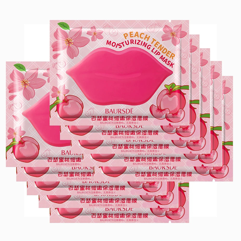 Mascarilla de labios hidratante, reparación de líneas, imperfecciones, aclara la línea de labios, máscara de Gel de colágeno, Color de labios, producto para el cuidado de la piel, 5/10 Uds.