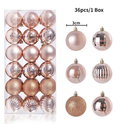 24/36 Piezas de Bolas de Navidad Colgantes, Decoración para Árbol de Navidad, Decoración Interior para el Hogar, Año Nuevo 2026, Artículos para Fiestas DIY