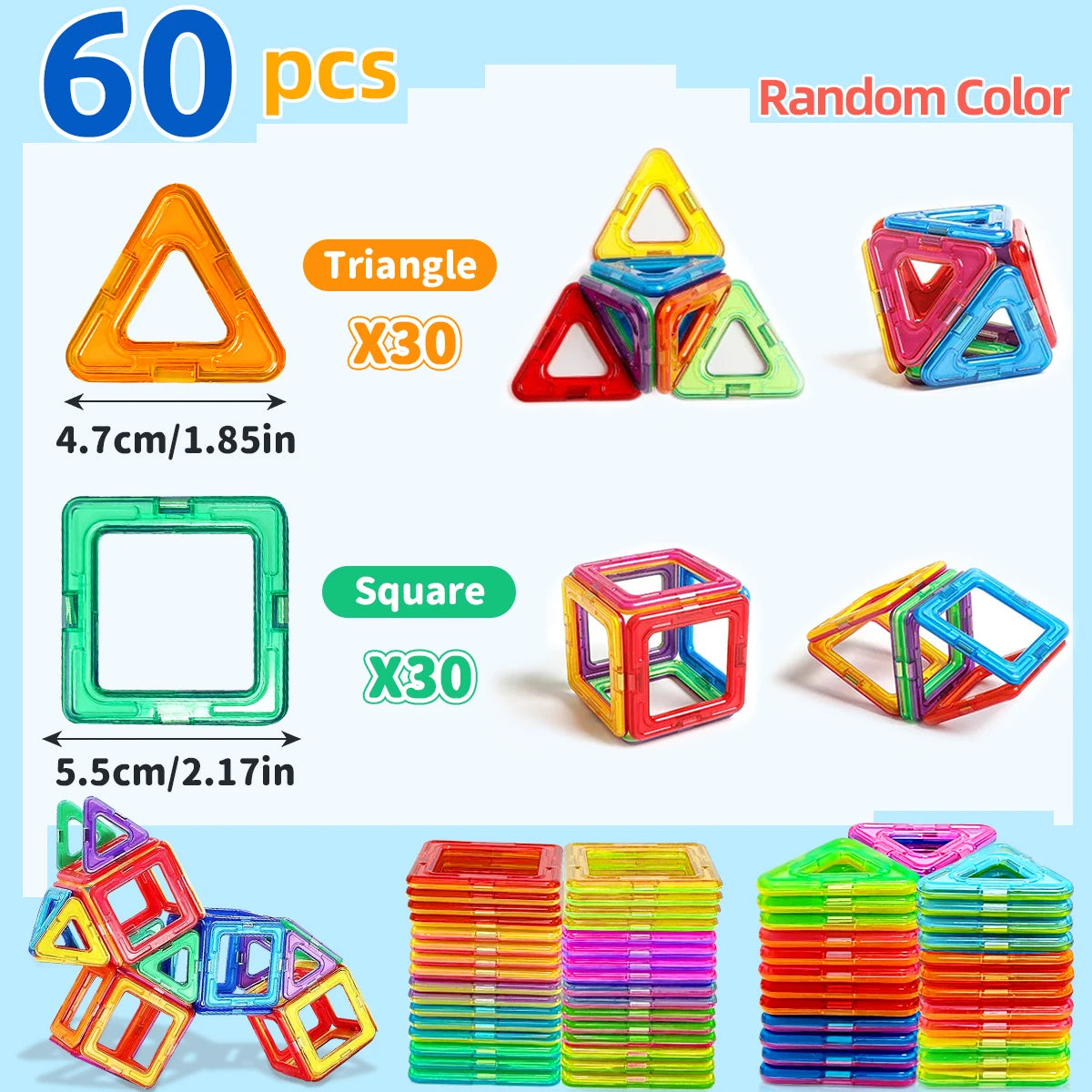 Bloques de construcción magnéticos, juguetes magnéticos DIY, juguetes STEM de tamaño mediano, juguetes de construcción, juguetes educativos de aprendizaje con imanes