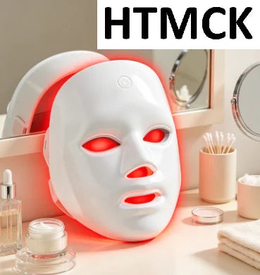 Máscara Facial de Terapia de Luz LED de 7 Colores HTMCK |   Mascarilla de Fototerapia Casera, Renovación de la Piel, Tratamiento del Acné y Cuidado Antiarrugas