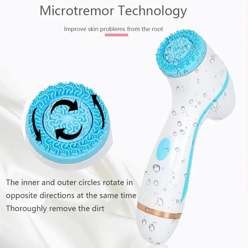 Cepillo de limpieza eléctrico 3 en 1, limpiador Facial ultrasónico, masajeadores faciales, cepillo de limpieza giratorio sónico, herramienta de limpieza profunda Facial