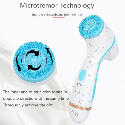 Cepillo de limpieza eléctrico 3 en 1, limpiador Facial ultrasónico, masajeadores faciales, cepillo de limpieza giratorio sónico, herramienta de limpieza profunda Facial