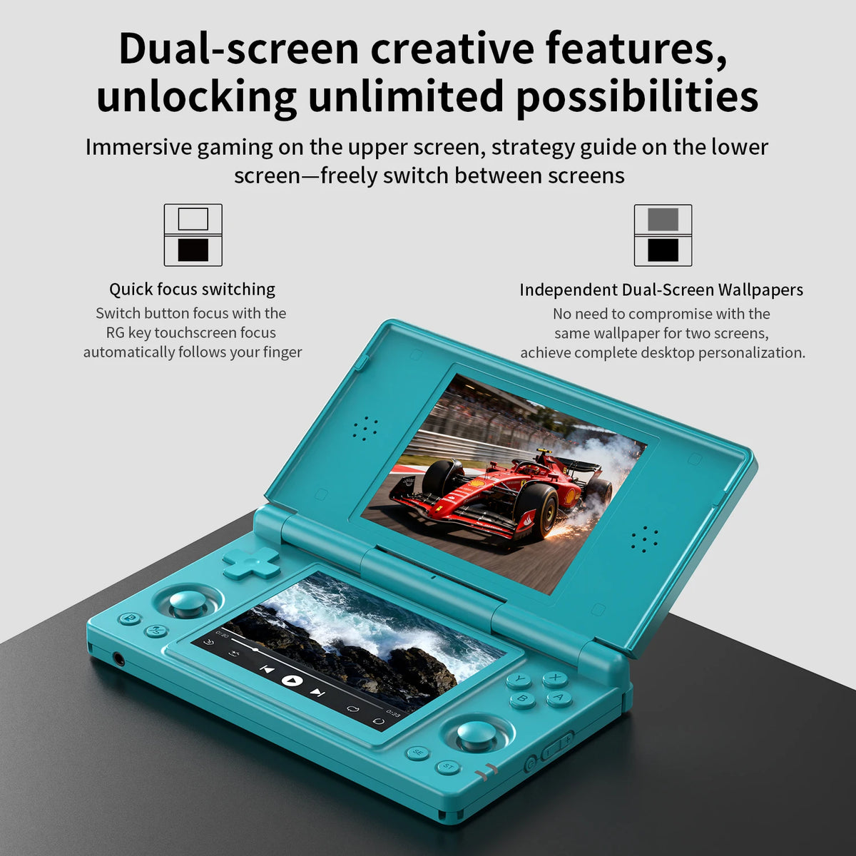 Consola de videojuegos retro Anbernic RG DS con pantalla táctil dual IPS de 4 pulgadas, Android 14, reproductor de juegos plegable RGDS, ideal para regalo de Navidad.