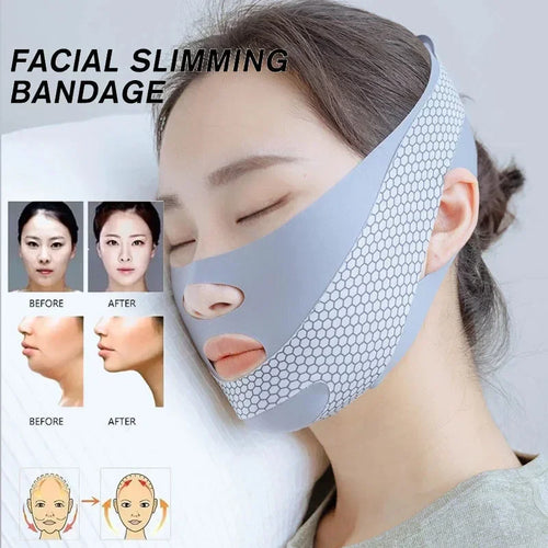 Estiramiento Facial con cara para dormir, moldeador en V, vendaje adelgazante Facial, relajación, forma de elevación, Reduce la barbilla doble, banda para adelgazar la cara, masaje
