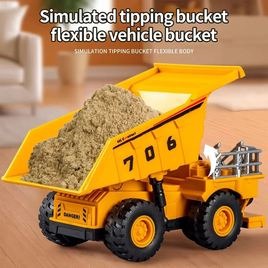 1 unidad de coche de juguete de inercia para niños, modelo de coche de ingeniería de minería de simulación, juegos creativos, coche de fricción, coche de minería, regalo para niños.