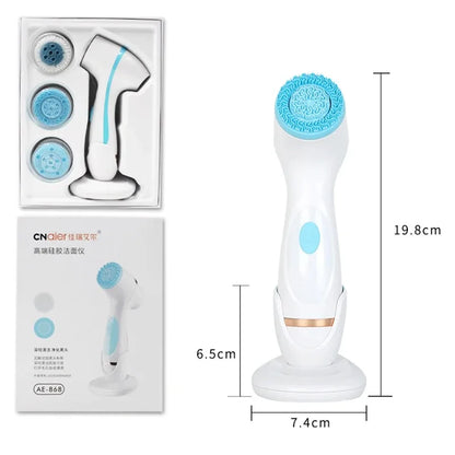 Cepillo de limpieza eléctrico 3 en 1, limpiador Facial ultrasónico, masajeadores faciales, cepillo de limpieza giratorio sónico, herramienta de limpieza profunda Facial