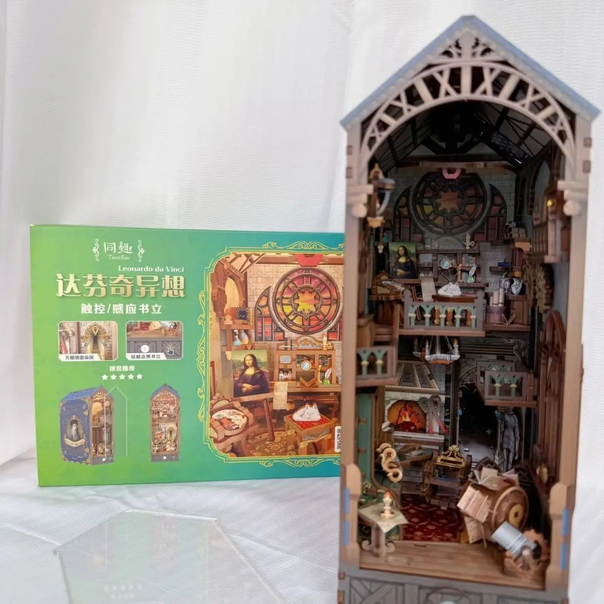 Sujetalibros de flor de cerezo, casas de muñecas japonesas, juguetes, estantería, bricolaje, rincón de libros de madera, Kits de inserción, regalos en miniatura, decoración del hogar