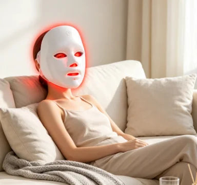 Máscara Facial de Terapia de Luz LED de 7 Colores HTMCK |   Mascarilla de Fototerapia Casera, Renovación de la Piel, Tratamiento del Acné y Cuidado Antiarrugas