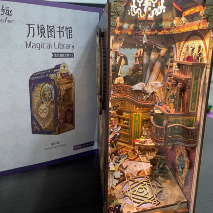 Sujetalibros de flor de cerezo, casas de muñecas japonesas, juguetes, estantería, bricolaje, rincón de libros de madera, Kits de inserción, regalos en miniatura, decoración del hogar