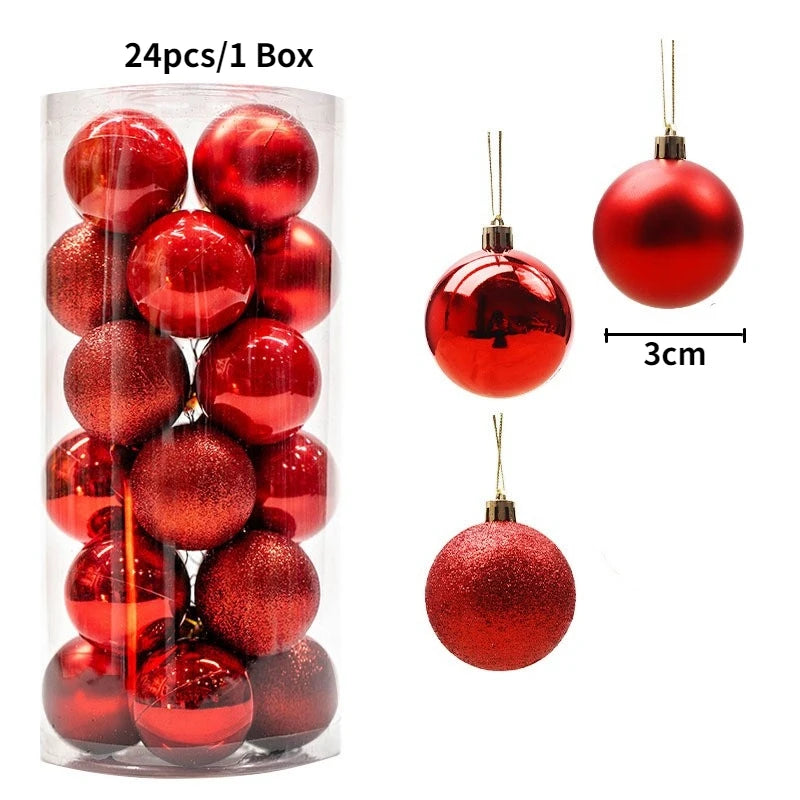 24/36 Piezas de Bolas de Navidad Colgantes, Decoración para Árbol de Navidad, Decoración Interior para el Hogar, Año Nuevo 2026, Artículos para Fiestas DIY