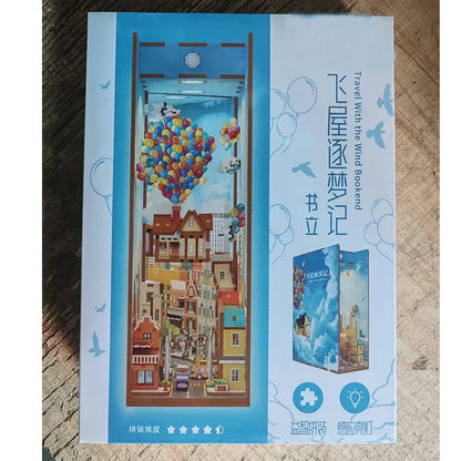 Sujetalibros de flor de cerezo, casas de muñecas japonesas, juguetes, estantería, bricolaje, rincón de libros de madera, Kits de inserción, regalos en miniatura, decoración del hogar