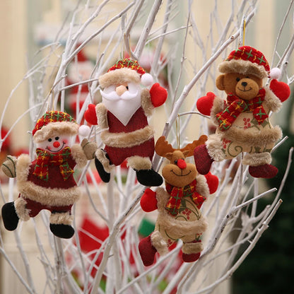 4 Uds adornos de Feliz Navidad DIY regalo de Navidad Santa Claus muñeco de nieve árbol colgante muñeca decoración colgante para el hogar Noel Natal Año Nuevo