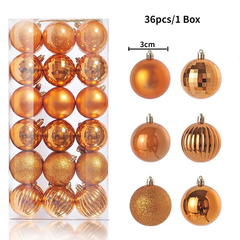 24/36 Piezas de Bolas de Navidad Colgantes, Decoración para Árbol de Navidad, Decoración Interior para el Hogar, Año Nuevo 2026, Artículos para Fiestas DIY