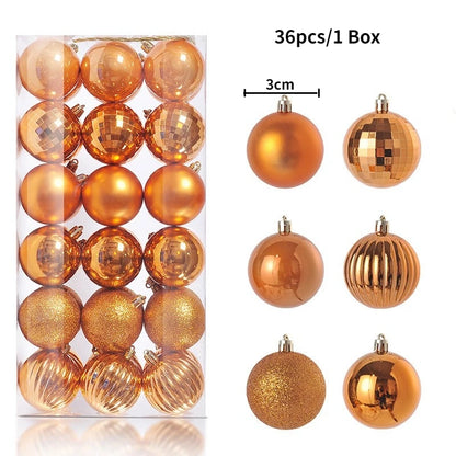 24/36 Piezas de Bolas de Navidad Colgantes, Decoración para Árbol de Navidad, Decoración Interior para el Hogar, Año Nuevo 2026, Artículos para Fiestas DIY