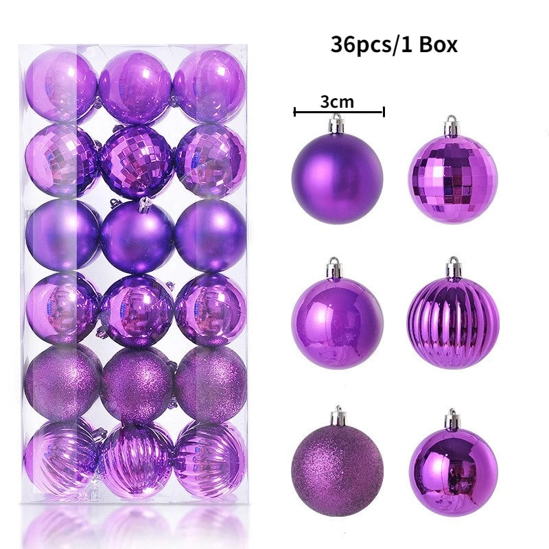 24/36 Piezas de Bolas de Navidad Colgantes, Decoración para Árbol de Navidad, Decoración Interior para el Hogar, Año Nuevo 2026, Artículos para Fiestas DIY