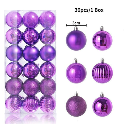 24/36 Piezas de Bolas de Navidad Colgantes, Decoración para Árbol de Navidad, Decoración Interior para el Hogar, Año Nuevo 2026, Artículos para Fiestas DIY