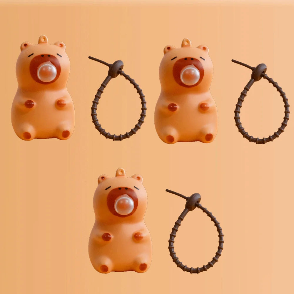 Juguete de peluche de capibara para apretar, colgante antiestrés con burbujas, decoración para mochila infantil, regalo de fiesta