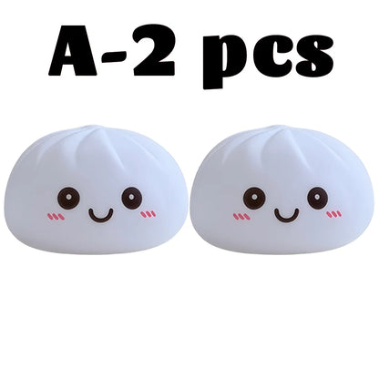 Nuevas luces nocturnas de dumplings 2027, adorno de escritorio de dumplings luminosos, linda caja de vaporera de dumplings luminosa, luces de dumplings kawaii, regalos