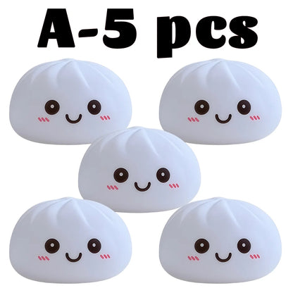 Nuevas luces nocturnas de dumplings 2027, adorno de escritorio de dumplings luminosos, linda caja de vaporera de dumplings luminosa, luces de dumplings kawaii, regalos