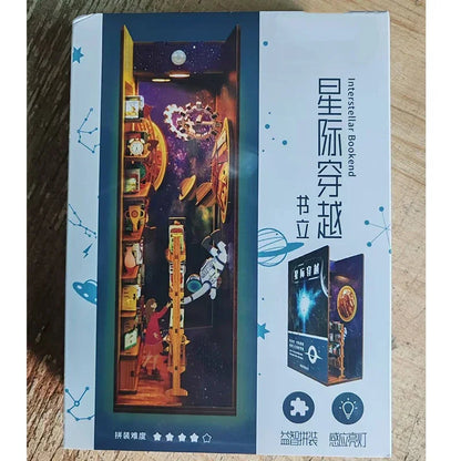 Sujetalibros de flor de cerezo, casas de muñecas japonesas, juguetes, estantería, bricolaje, rincón de libros de madera, Kits de inserción, regalos en miniatura, decoración del hogar