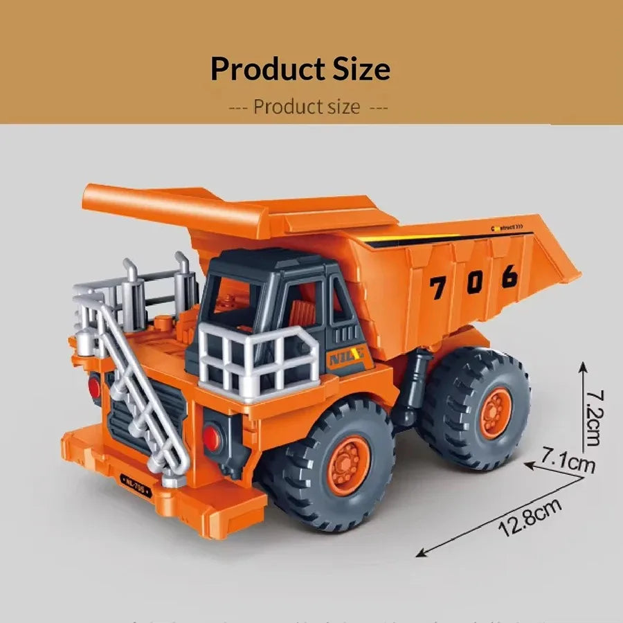 1 unidad de coche de juguete de inercia para niños, modelo de coche de ingeniería de minería de simulación, juegos creativos, coche de fricción, coche de minería, regalo para niños.