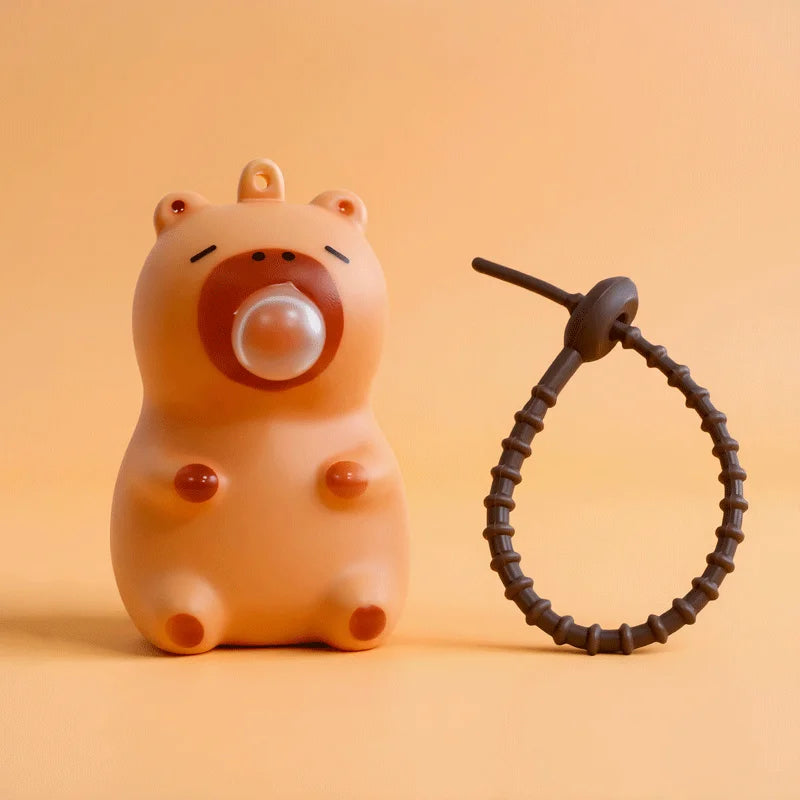 Juguete de peluche de capibara para apretar, colgante antiestrés con burbujas, decoración para mochila infantil, regalo de fiesta