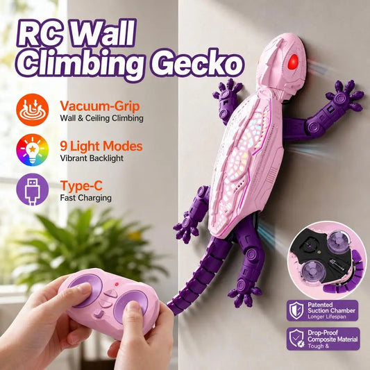 Coche teledirigido 2.4G que se desliza por paredes, modelo de gecko eléctrico, simulación de lagarto, coche teledirigido que se desliza por paredes, regalo de cumpleaños para niños.