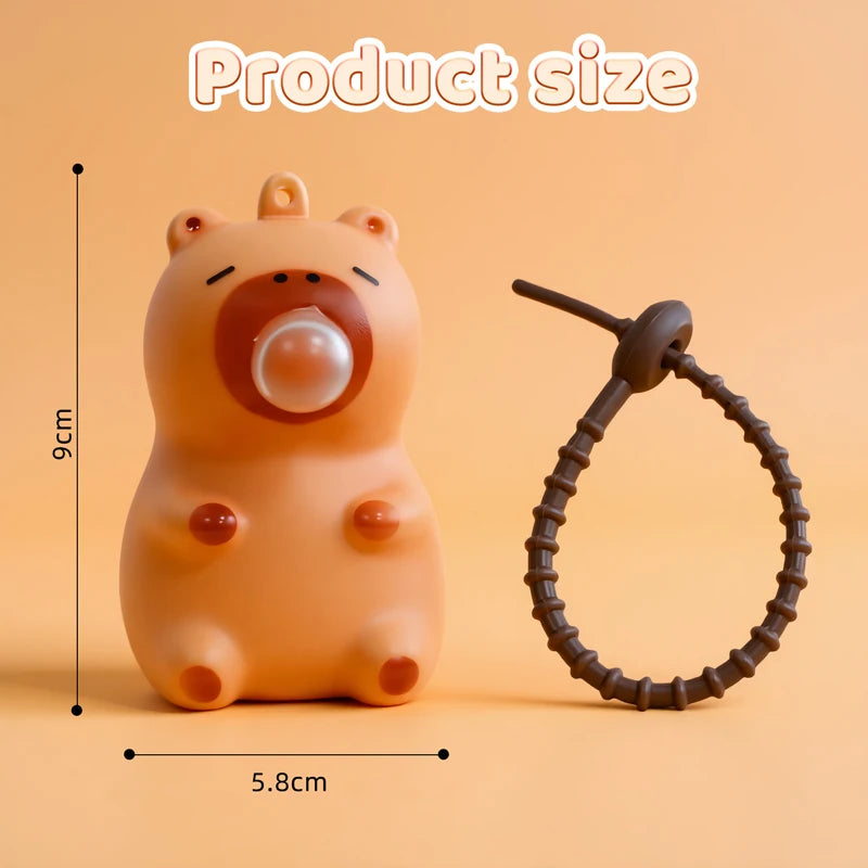 Juguete de peluche de capibara para apretar, colgante antiestrés con burbujas, decoración para mochila infantil, regalo de fiesta