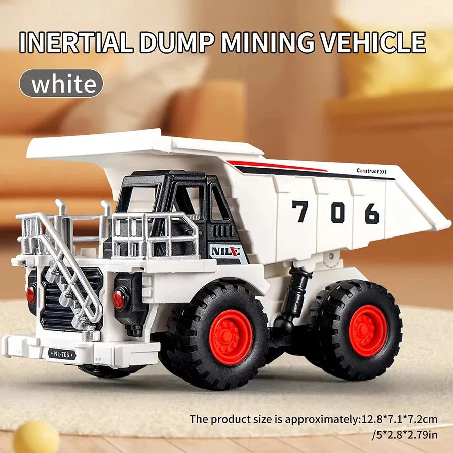 1 unidad de coche de juguete de inercia para niños, modelo de coche de ingeniería de minería de simulación, juegos creativos, coche de fricción, coche de minería, regalo para niños.