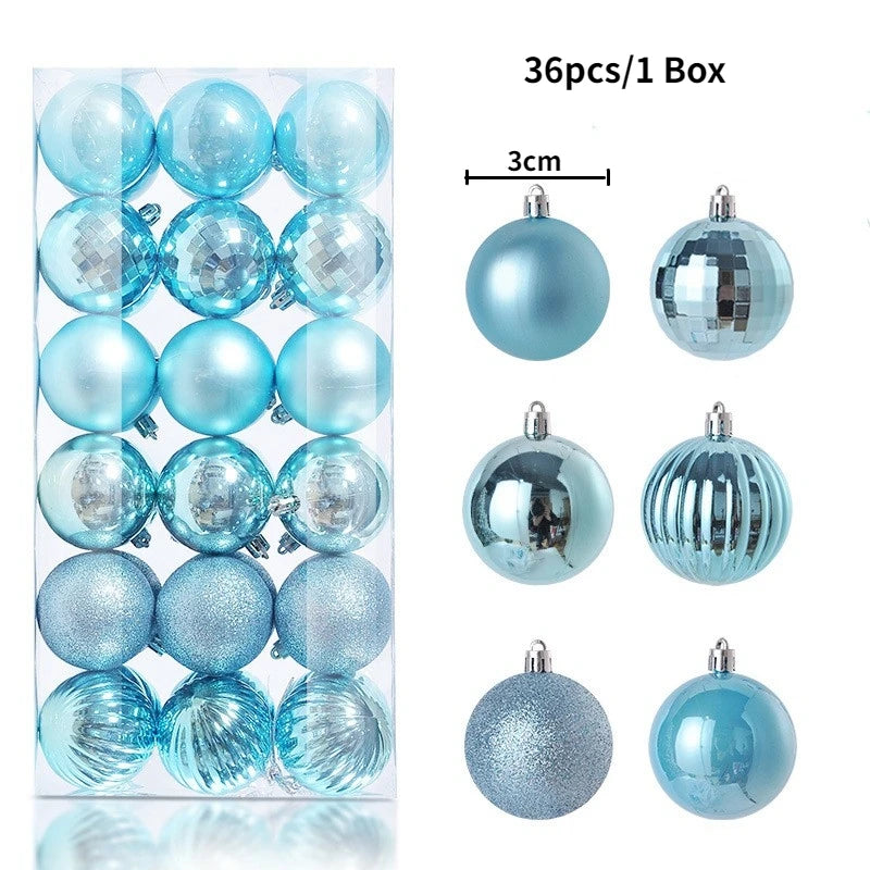24/36 Piezas de Bolas de Navidad Colgantes, Decoración para Árbol de Navidad, Decoración Interior para el Hogar, Año Nuevo 2026, Artículos para Fiestas DIY