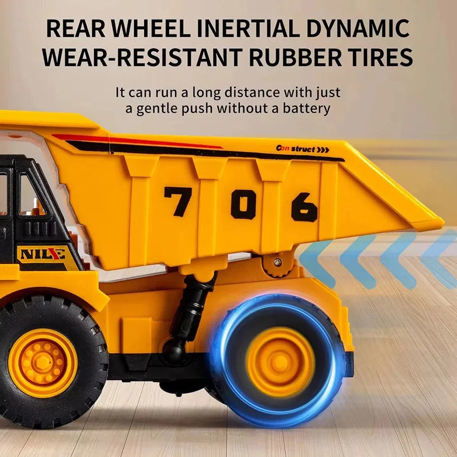 1 unidad de coche de juguete de inercia para niños, modelo de coche de ingeniería de minería de simulación, juegos creativos, coche de fricción, coche de minería, regalo para niños.