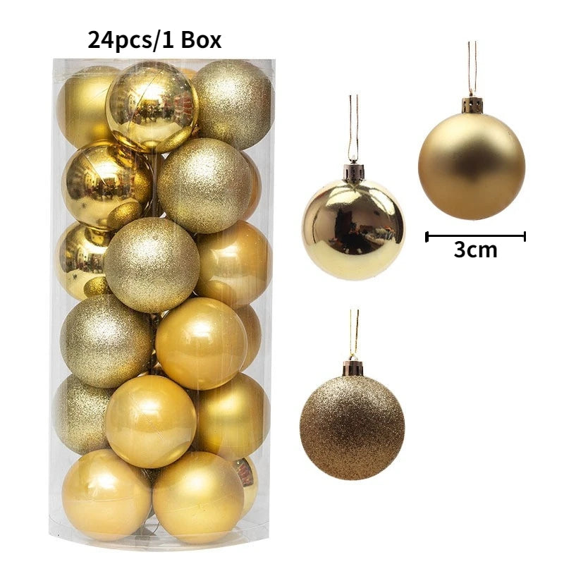 24/36 Piezas de Bolas de Navidad Colgantes, Decoración para Árbol de Navidad, Decoración Interior para el Hogar, Año Nuevo 2026, Artículos para Fiestas DIY