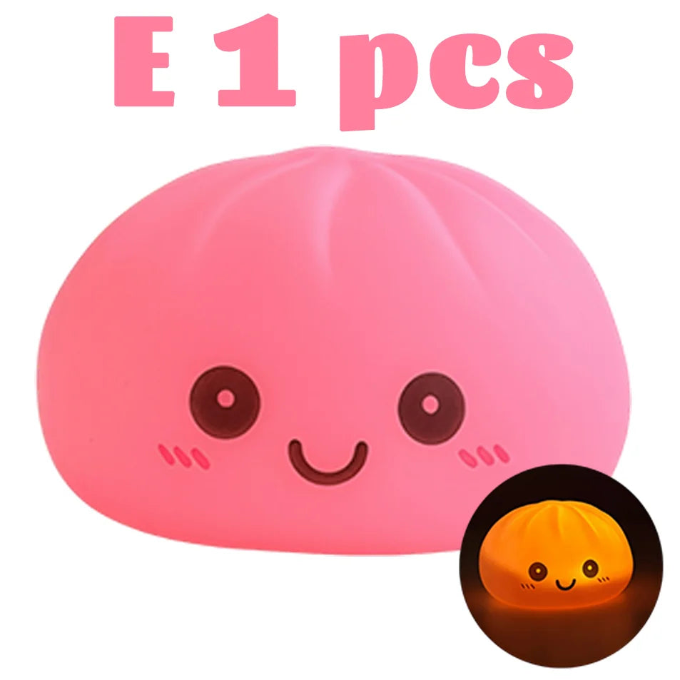 Nuevas luces nocturnas de dumplings 2027, adorno de escritorio de dumplings luminosos, linda caja de vaporera de dumplings luminosa, luces de dumplings kawaii, regalos