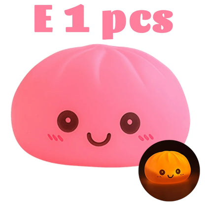 Nuevas luces nocturnas de dumplings 2027, adorno de escritorio de dumplings luminosos, linda caja de vaporera de dumplings luminosa, luces de dumplings kawaii, regalos