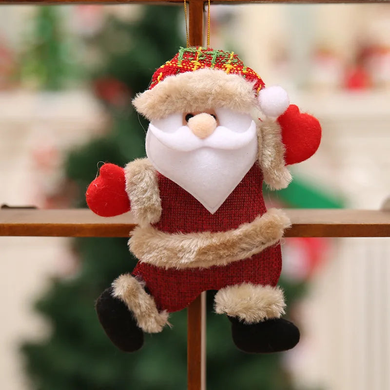 4 Uds adornos de Feliz Navidad DIY regalo de Navidad Santa Claus muñeco de nieve árbol colgante muñeca decoración colgante para el hogar Noel Natal Año Nuevo