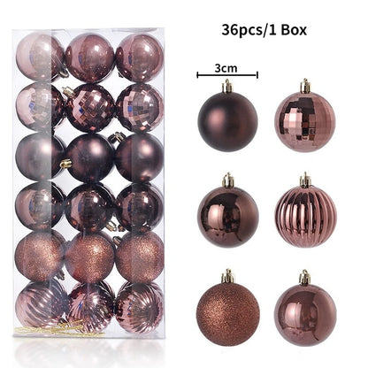 24/36 Piezas de Bolas de Navidad Colgantes, Decoración para Árbol de Navidad, Decoración Interior para el Hogar, Año Nuevo 2026, Artículos para Fiestas DIY