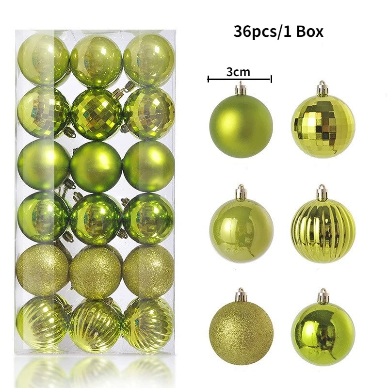 24/36 Piezas de Bolas de Navidad Colgantes, Decoración para Árbol de Navidad, Decoración Interior para el Hogar, Año Nuevo 2026, Artículos para Fiestas DIY