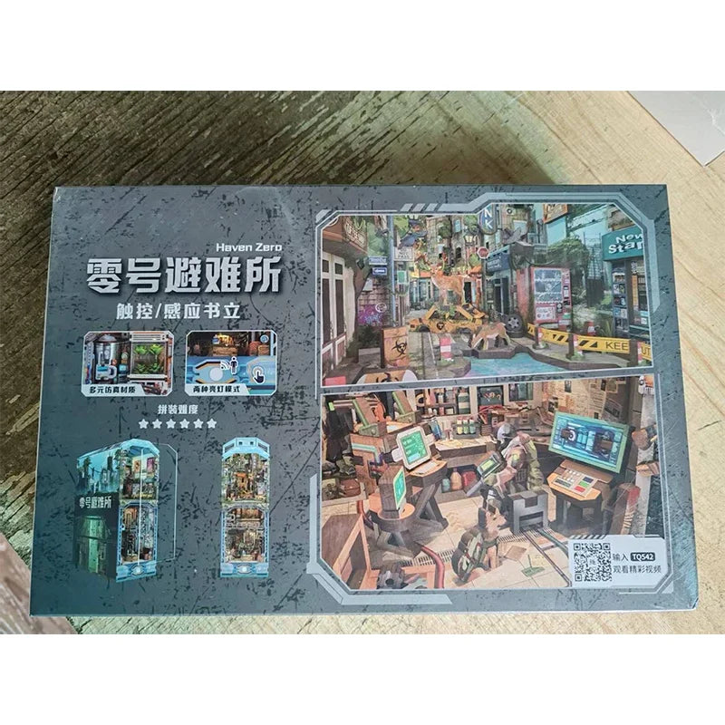 Sujetalibros de flor de cerezo, casas de muñecas japonesas, juguetes, estantería, bricolaje, rincón de libros de madera, Kits de inserción, regalos en miniatura, decoración del hogar
