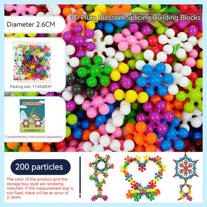 Bloques de construcción de flor de ciruelo de plástico colorido para niños, piezas de copo de nieve ensambladas divertidas, juguetes de educación temprana para iluminación